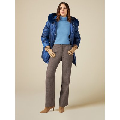 Pantalon en flanelle de viscose mélangée à carreaux avec un FIL de fil textile OLTRE