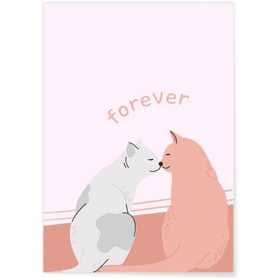 Affiche Chats Amour Forever L'AFFICHERIE