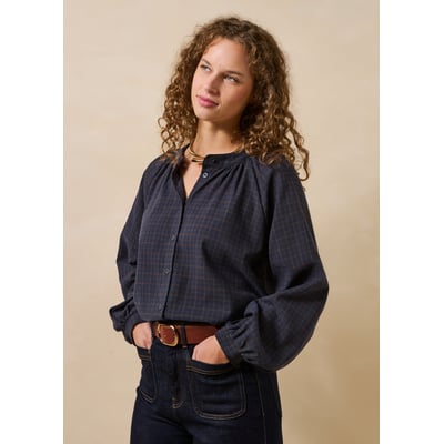 Chemise ample à carreaux en flanelle de coton LA FEE MARABOUTEE