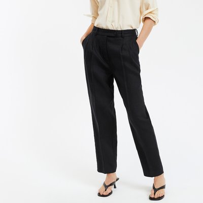 Pantalon cigarette en lin taille haute LA REDOUTE COLLECTIONS