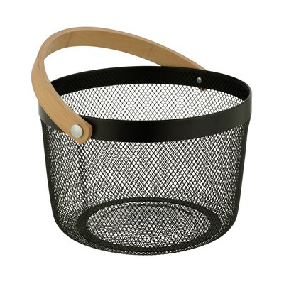 Panier en acier avec poignée en bambou BAMBUSA WENKO