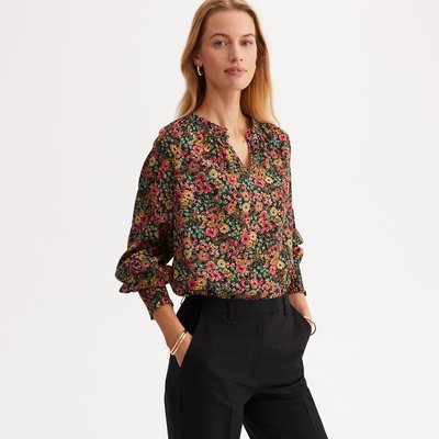 Blouse col rond imprimé floral, manches longues ANNE WEYBURN