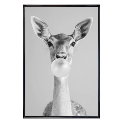 Tableau Mural Encadré Portrait Biche Bubble Gum ANIMAUX HUMANISÉS CEANOTHE