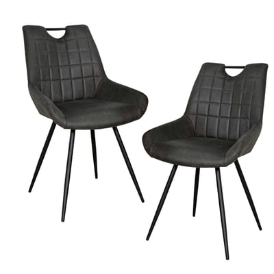 Chaise en tissu avec poignée (lot de 2) MALMOE PIER IMPORT