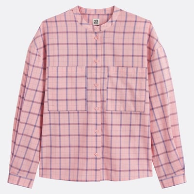 Рубашка в клетку с круглым вырезом, с длинным рукавом LA REDOUTE COLLECTIONS
