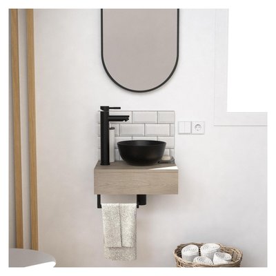 Lave-mains plan épais + vasque + miroir SOHO MOB IN