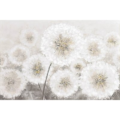 tableau décoratif pissenlits blancs effet huile sur toile RECOLLECTION