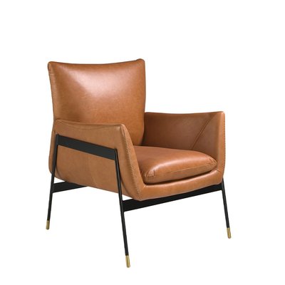 Fauteuil pivotant tapissé de cuir ANGEL CERDA