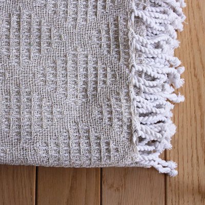 Plaid jacquard à franges HOME MAISON