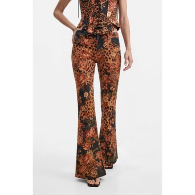 Pantalon jean flare imprimé DESIGUAL