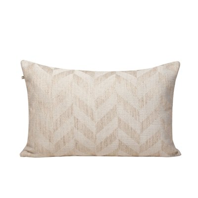 Housse de coussin Tobias  en Jacquard tissé aux fils méchés, motif chevrons Ecru 45x70 cm MADURA