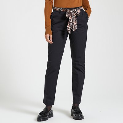 Rechte broek met strikceintuur ONLY
