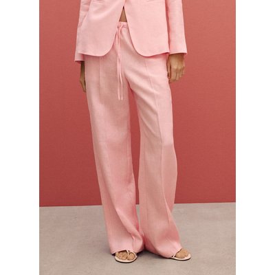 Pantalon droit lin nœud MANGO