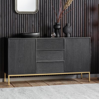 Madurai Rippled Wood Sideboard SO'HOME
