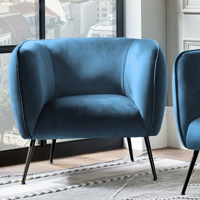 Luxe Velvet Tub Chair with Black or Gold Legs SO'HOME