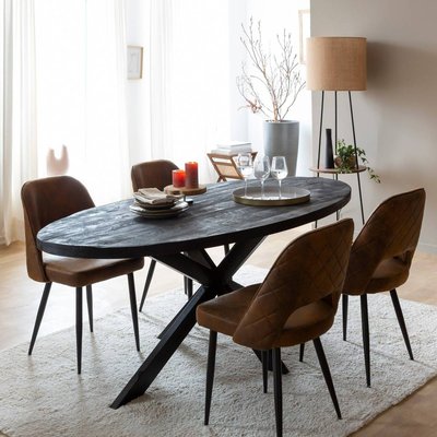 Table à manger ovale en bois  AMOR MADE IN MEUBLES 