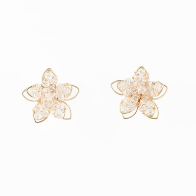 Boucles d'oreilles fleur perles facettées BALABOOSTE
