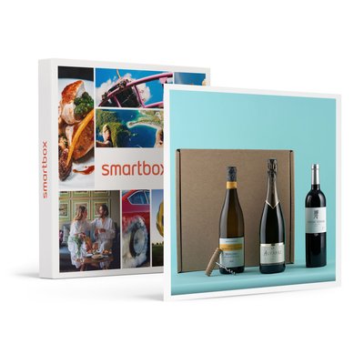 Coffret de 3 bouteilles : vin rouge, vin blanc et champagne livrés à domicile- SMARTBOX - Coffret Cadeau Gastronomie SMARTBOX
