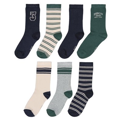 Lot de 7 paires de chaussettes, esprit campus LA REDOUTE COLLECTIONS