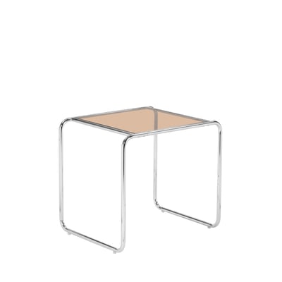 Table d'appoint en verre pieds chrome- RIKA DRAWER