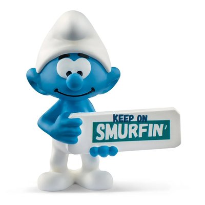 Figurine Schtroumpf avec Panneau Smurfin’ SCHLEICH