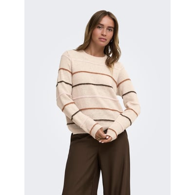 Pull girocollo a righe colorate JDY