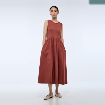 Robe longue débardeur - Col rond - Bi matière en coton BIO MONOPRIX