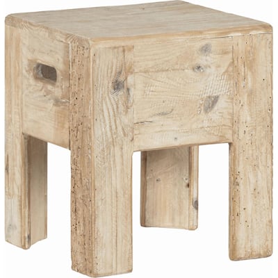 Tabouret carré en pin recyclé RECOLLECTION