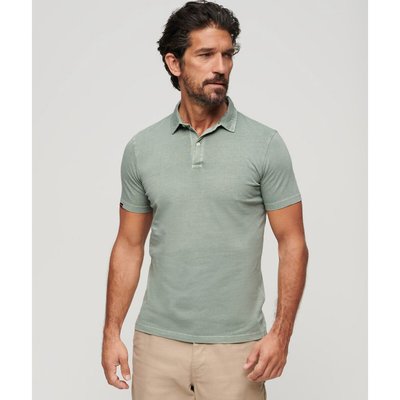 Cotton Jersey Polo Shirt with Short Sleeves SUPERDRY