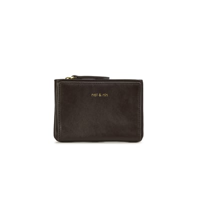 Portefeuille zippé en cuir grainé SOLY NAT & NIN