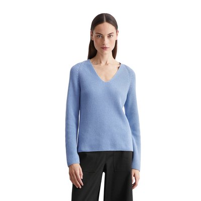 Pull-over en tricot col V relaxed en fil de coton doux MARC O'POLO