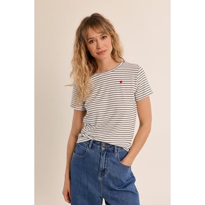 T-shirt rayé, coeur MOLLY BRACKEN