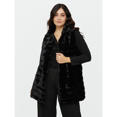 Gilet long et souple en tissu effet peluche FIORELLA RUBINO