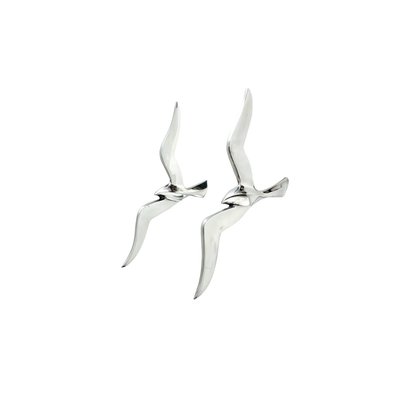 Décoration Murale Mouettes en Aluminium Argenté WADIGA