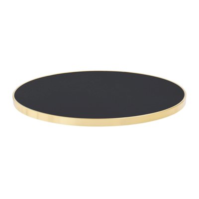 Plateau de table rond en mélaminé avec cerclage en aluminium ⌀60 cm OVIALA