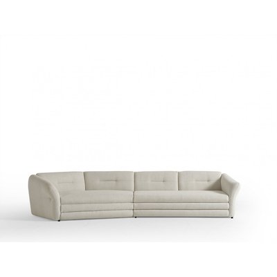 Canapé droit fixe 4 places en tissu chiné, MARBLE BOBOCHIC