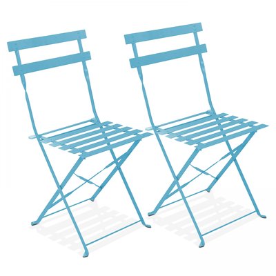 Lot de 2 chaises pliantes bistrot, ROME OVIALA