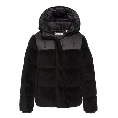 Doudoune sherpa à capuche bi-matière SCHOTT