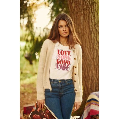 Gilet col V, grosse maille, MARA LA PETITE ETOILE
