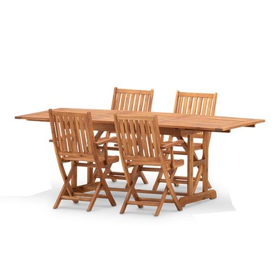 Salon de jardin, 4 chaises, JAVA DEFORA HOME