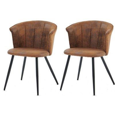Lot de 2 chaises de salle à manger fauteuil rétro industriel,DONCIC MEUBLES COSY