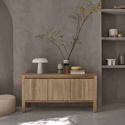 Buffet en bois de teck 150 cm 3 portes  ALDO BERAH GETAH