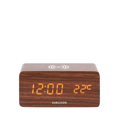 Réveil en bois avec chargeur téléphone- BLOCK KARLSSON