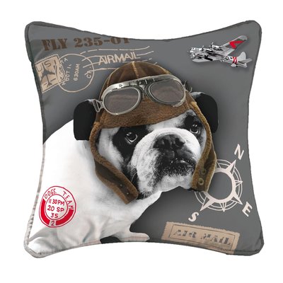 Housse de coussin 40 x 40 cm imprime Aviateur DOUCEUR D'INTÉRIEUR