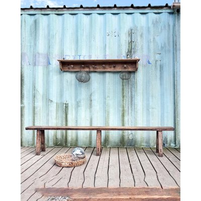 Long banc en bois Antoine N°213 - Bon état DEBONGOUT