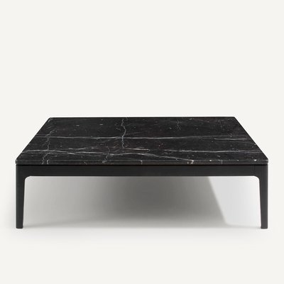 Table basse, marbre noir et chêne massif, Helda, design Emmanuel Gallina AM.PM