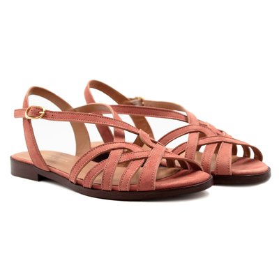 Sandales plates brides cuir daim JULES & JENN