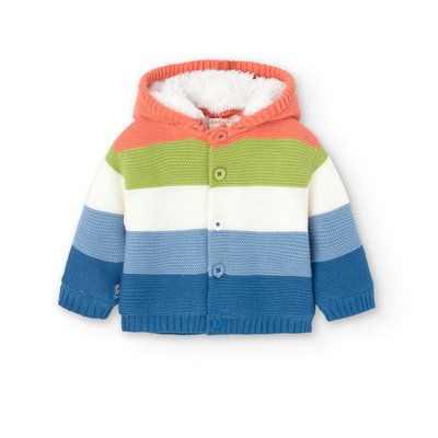Veste tricotée avec capuche et fermeture BOBOLI