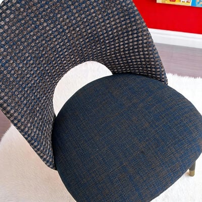 Chaise salle à manger tissu quadrillé bleu foncé (lot de 2) MALMOE PIER IMPORT