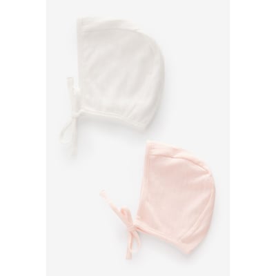Lot De 2 Bonnets Bébé Vertbaudet - Coton Écru 12/18 Mois (74/81 Cm), Maille Douce Et Fine